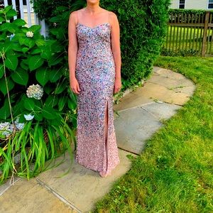 Adrianna Papell Multicolor Sequin Dress, Rose Gold